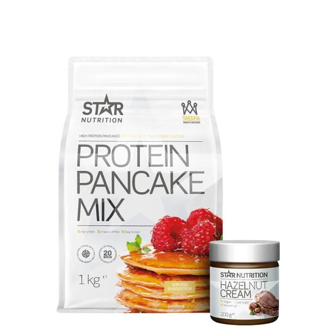 Proteinpannkakor 1 kg + Protein Hasselnötskräm 200 g