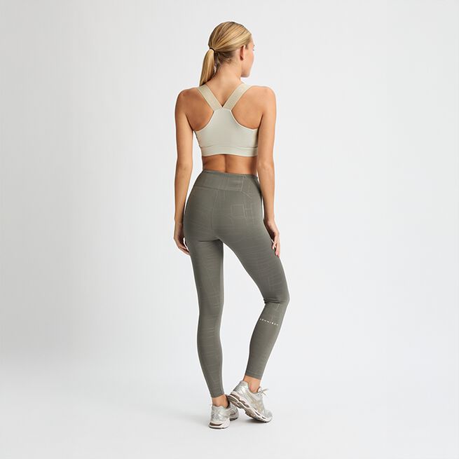 Logo Effect Emboss Tights Grön