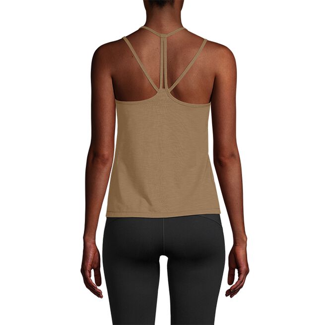 Casall Texture Strap Tank Detailed Back Clay Brown