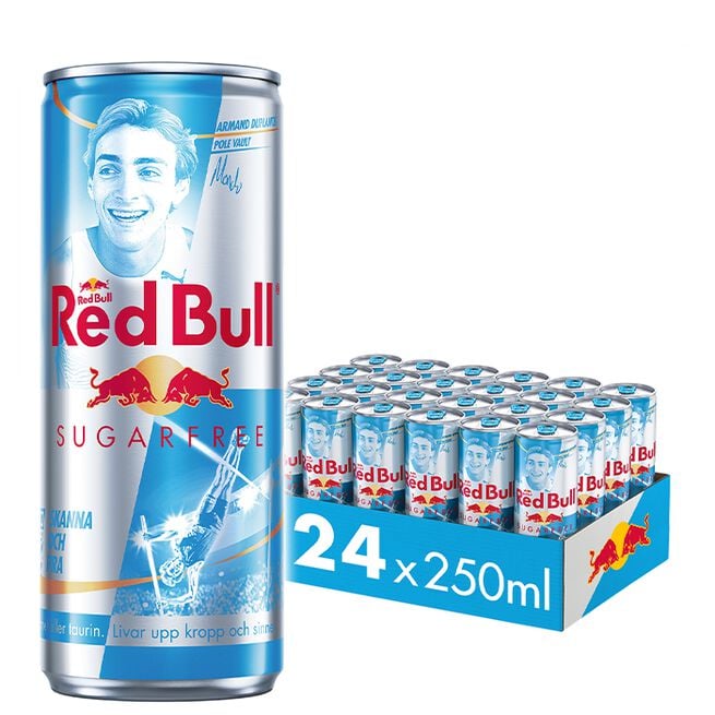 24 x Red Bull Energidryck, 250 ml, Sockerfri Mondo Duplantis Original