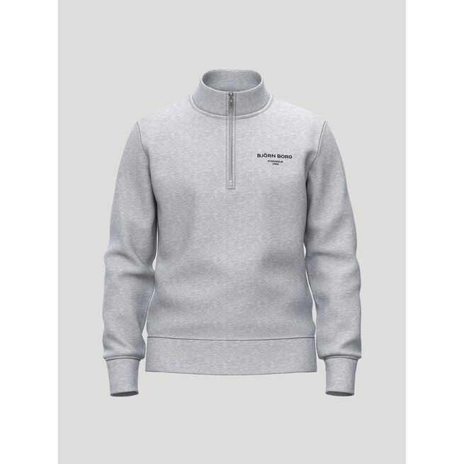 Borg Essential 1 Half Zip, Light Grey Melange, L