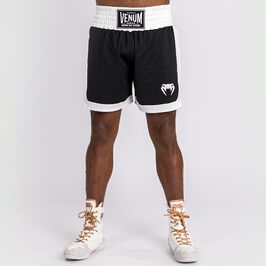 Venum Classic Boxing Shorts, Black/White, L  Classic Boxningsshorts Svart/Vit