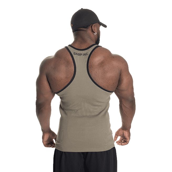 Ribbed T-back, Washed Green