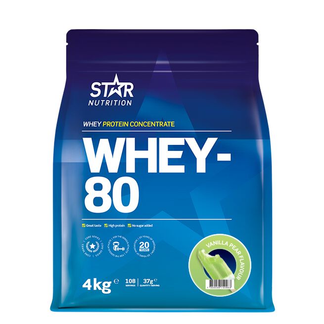 Whey-80 Vassleprotein 4 kg Vanilla Pear
