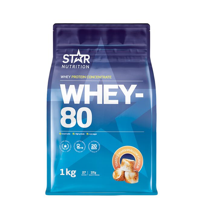 Whey-80 Vassleprotein 1 kg Toasted Marshmallow