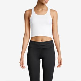 Crop Rib Racerback, White, 38  Crop Rib Racerback, White