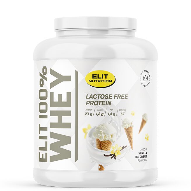 ELIT 100% Whey Laktosfritt Proteinpulver 2000 g Vanilla Ice Cream