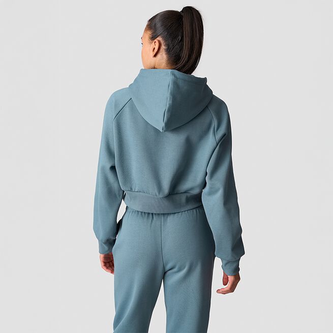 Everyday Cropped Hoodie Blå