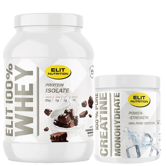 100% Pure Kreatin Monohydrat 300 g + 100% Vassleprotein 900 g