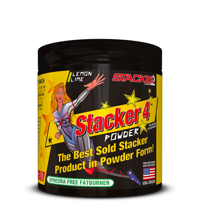 Köp Stacker 4 Powder, 150 g, Lemon Lime | Gymgrossisten