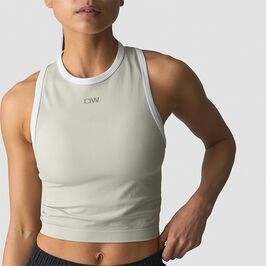 Mirage Seamless Cropped Tank Top, Light Beige/White, L  Mirage Sömlöst Croppat Linne Beige Vit