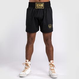 Venum Classic Boxing Shorts, Black/Gold, L  Classic Boxningsshorts Svart/Guld