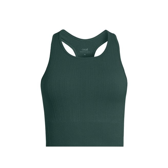 Multi Rib Seamless Padded Sports Top, Dark Pine