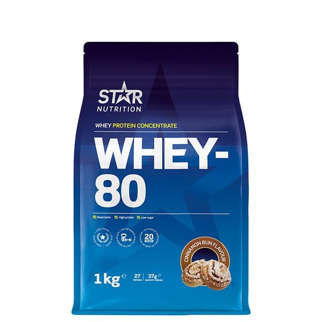 Whey-80 Vassleprotein 1 kg Cinnamon bun