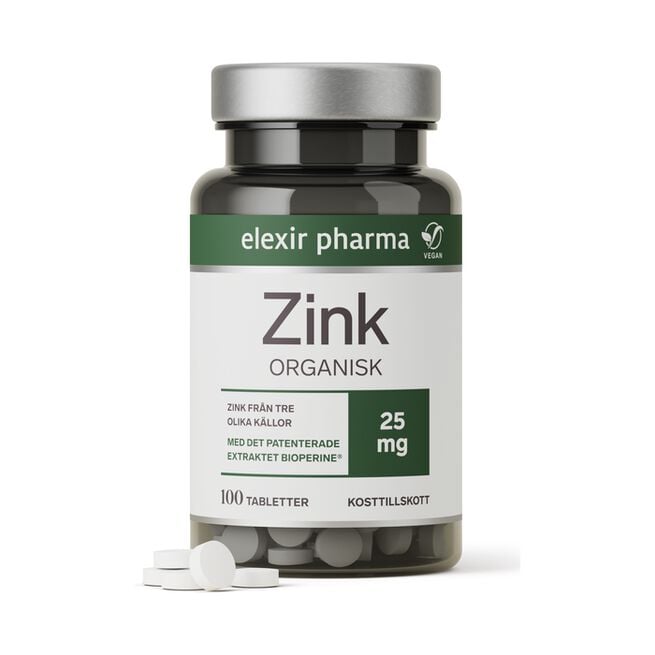 Organisk Zink 25 mg 100 tabletter
