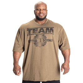 Better Bodies Team Pump Cover Iron Tee, Army Green Melange Team Pump Cover Iron Tee, Army Green Melange