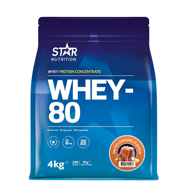 Whey-80 Vassleprotein 4 kg Salted Caramel