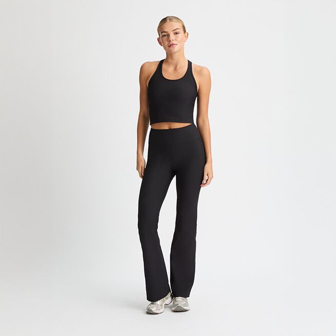 Ribbade Flare Tights Svart