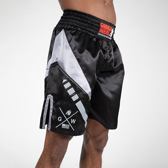 Gorilla Wear Hornell Boxing Shorts, Black/Grey