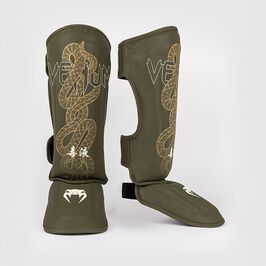 Venum Serpenti Shinguards Kaki/Bronze/Ivory, L  Serpenti Benskydd Khaki Brons Ivory