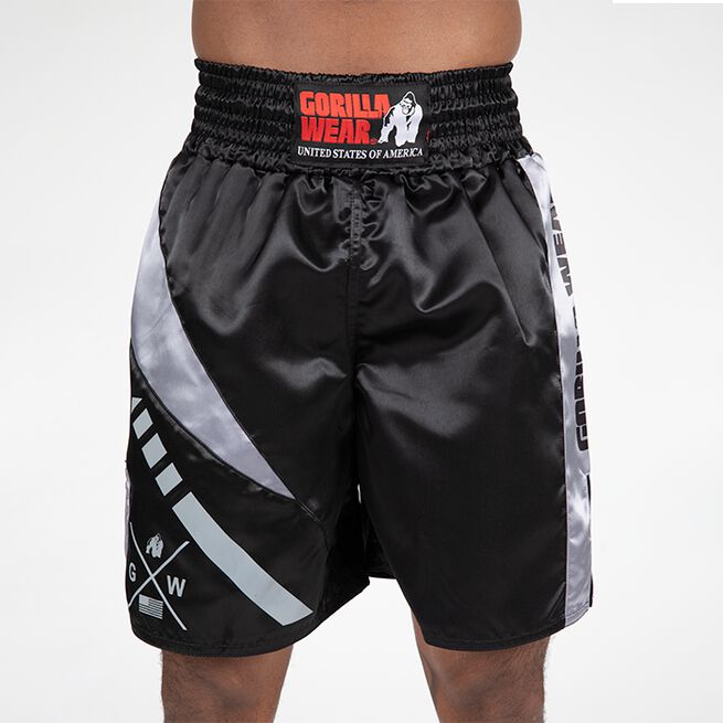 Gorilla Wear Hornell Boxing Shorts, Black/Grey