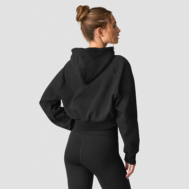 Everyday Cropped Hoodie Svart