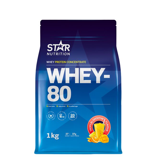 Whey-80 Vassleprotein 1 kg Tropical Smoothie