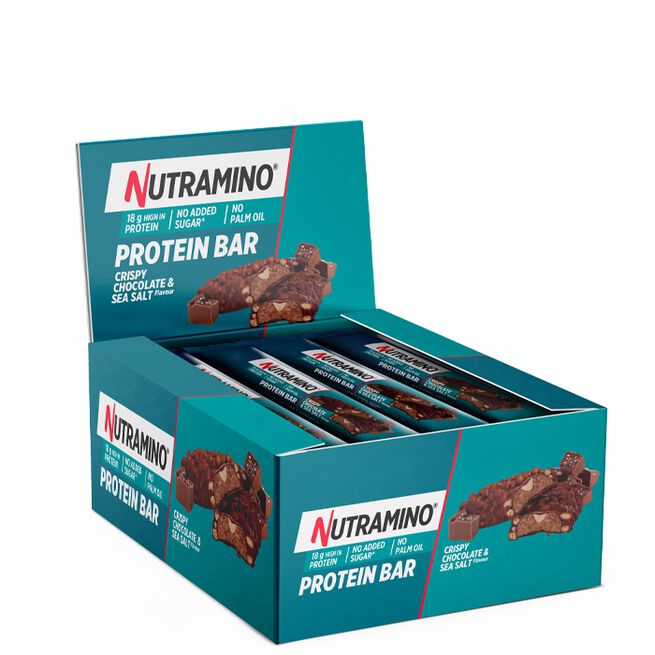 12 x Nutramino ProteinBar Crispy, 55 g, Chocolate & Sea Salt