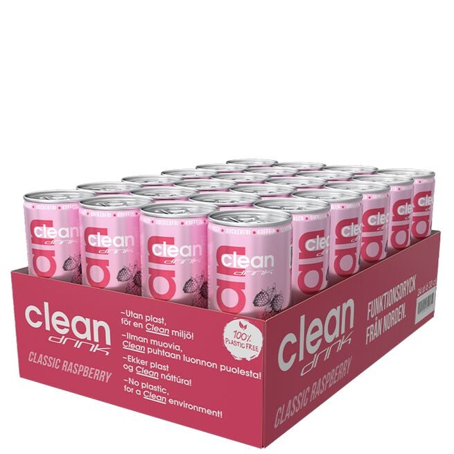 Flak 24 x Clean Drink 330 ml Classic Raspberry