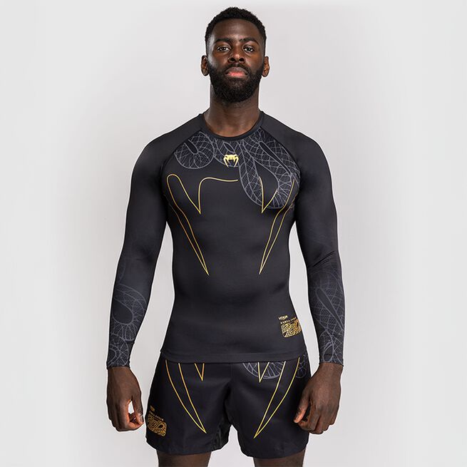 Serpenti Rashguard Lång Ärm Svart Silver Guld