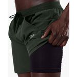 Workout 2-in-1 Shorts, Dark Green, S 
