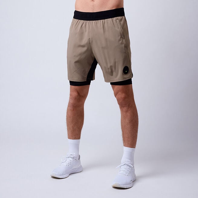 CLN Rep 2 in 1 Shorts, Dark Khaki