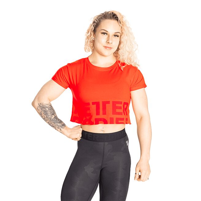 Better Bodies Astoria Cropped Tee Sunset Red