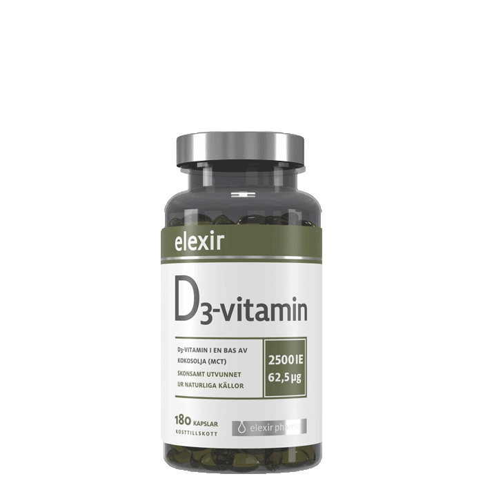 Elexir Pharma D3-vitamin 2500 IE 180 kapslar