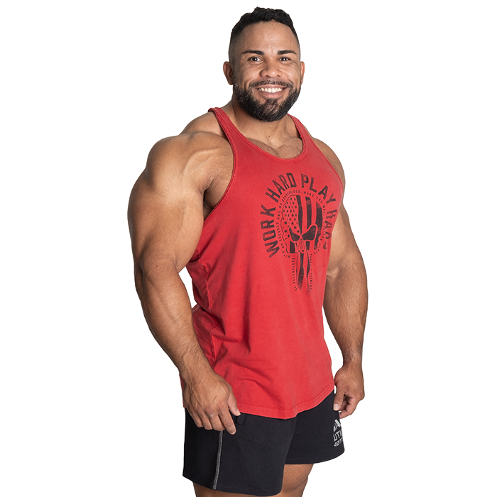 Skull T-back, Acid Chili Red