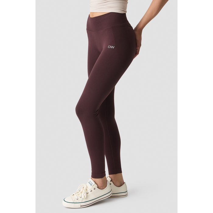 Smooth Seamless V-formade Tights Mid Rise Brun