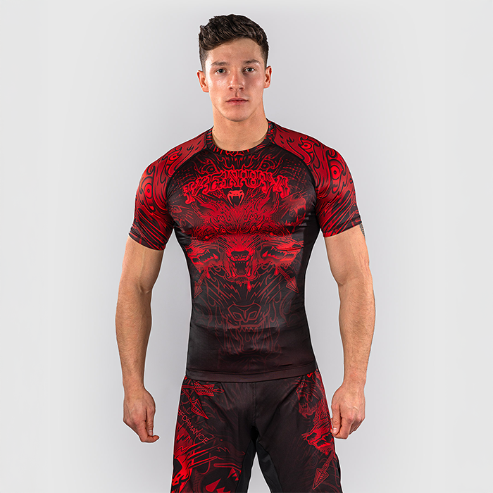 Venum Wolf Atak Rashguard Kortärmad Svart Röd