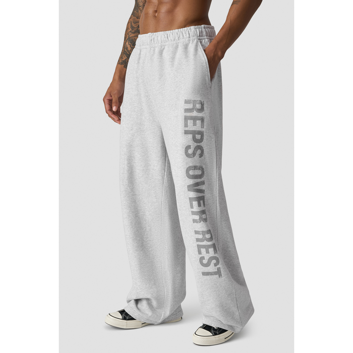Grit Wide Pants, Light Grey Melange