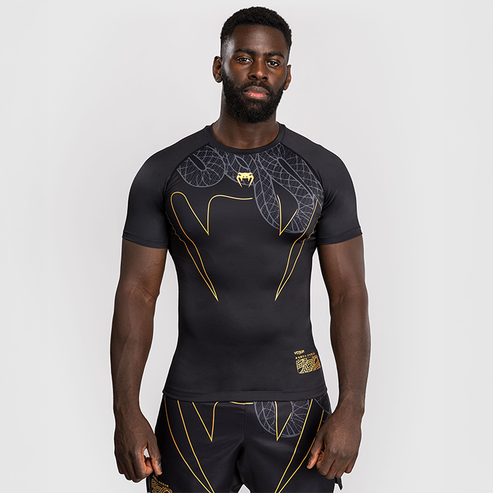Serpenti Rashguard Kort Ärm Svart Silver Guld