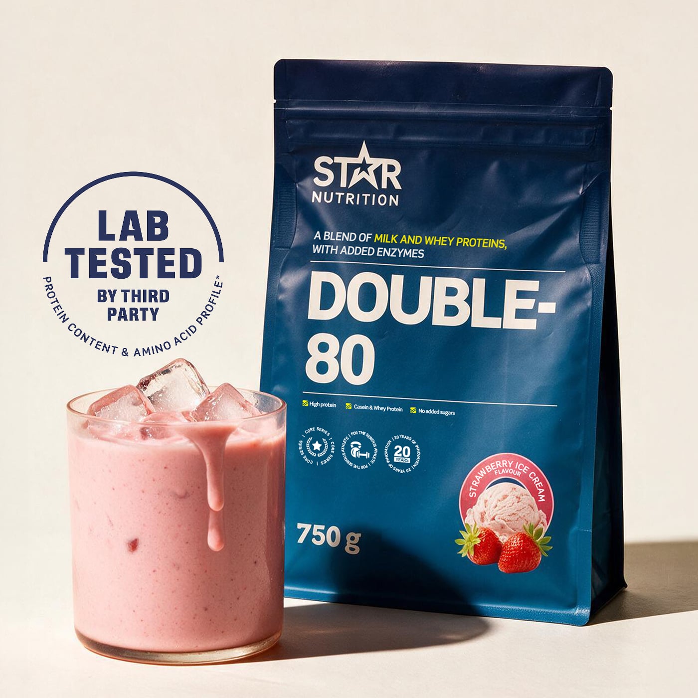 Double-80 Proteinpulver 750 g strawberry_icecream