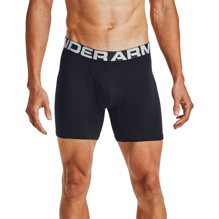 UA Charged Cotton 6inch 3-pack,Black