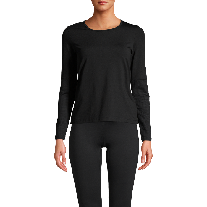 Essential Long Sleeve with Mesh Insert, Black