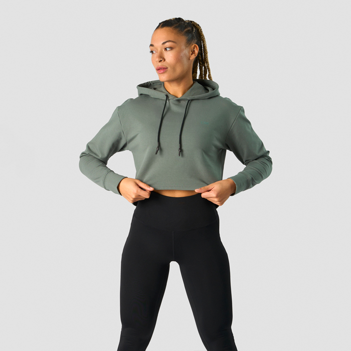 Läs mer om Stride Cropped Hoodie, Sea Green