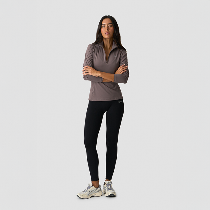 Everyday L&aring;ng&auml;rmad Randig 1/4 Zip Brun