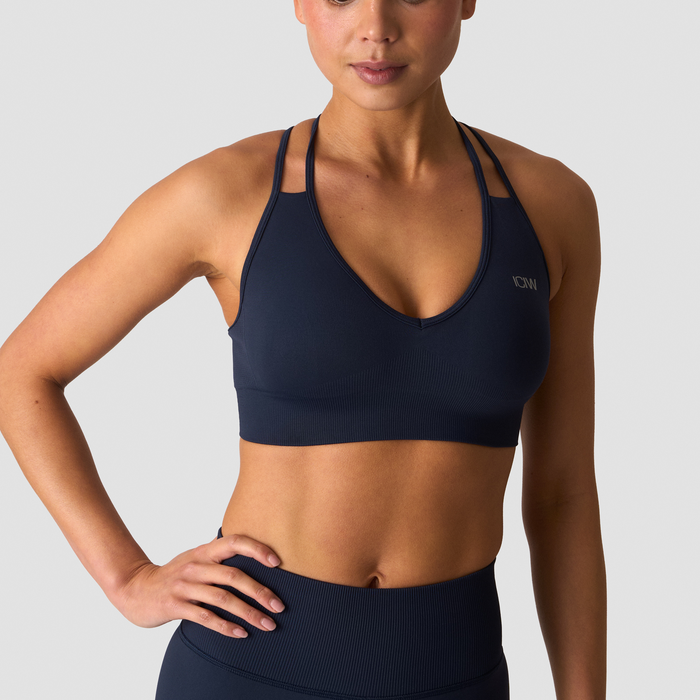Define Seamless V-ringad Sport-bh M&ouml;rkbl&aring;