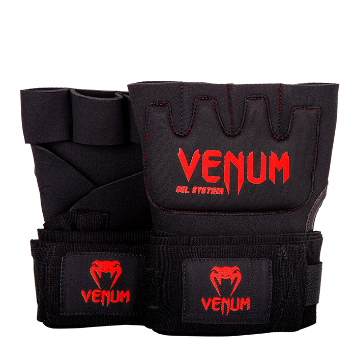 Venum Kontact Gel Glove Wraps, Black/Red