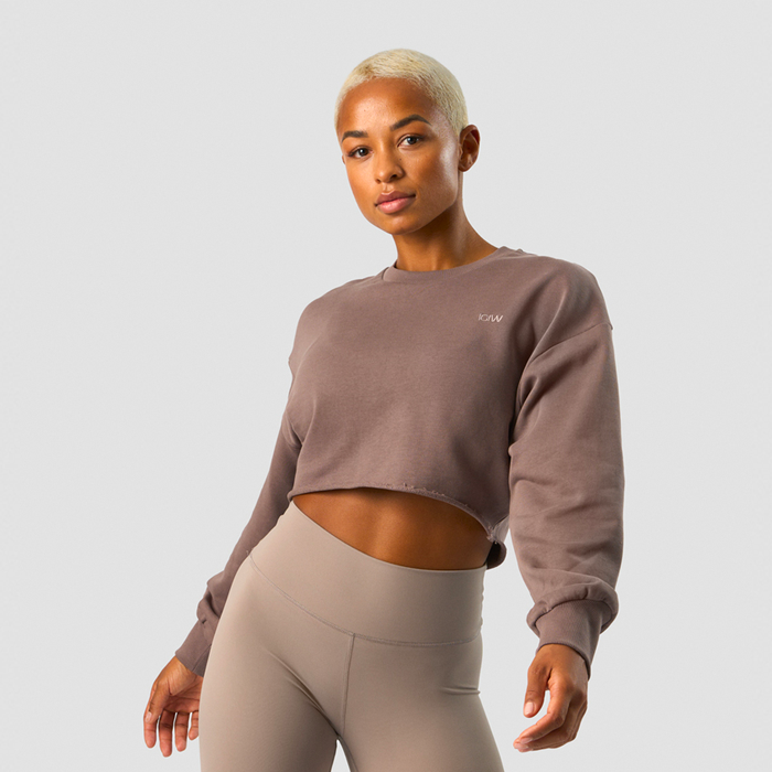 ICANIWILL Nimble Cropped Crewneck Dusty Brown