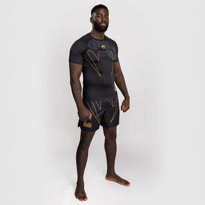 Serpenti Rashguard Kort &Auml;rm Svart Silver Guld