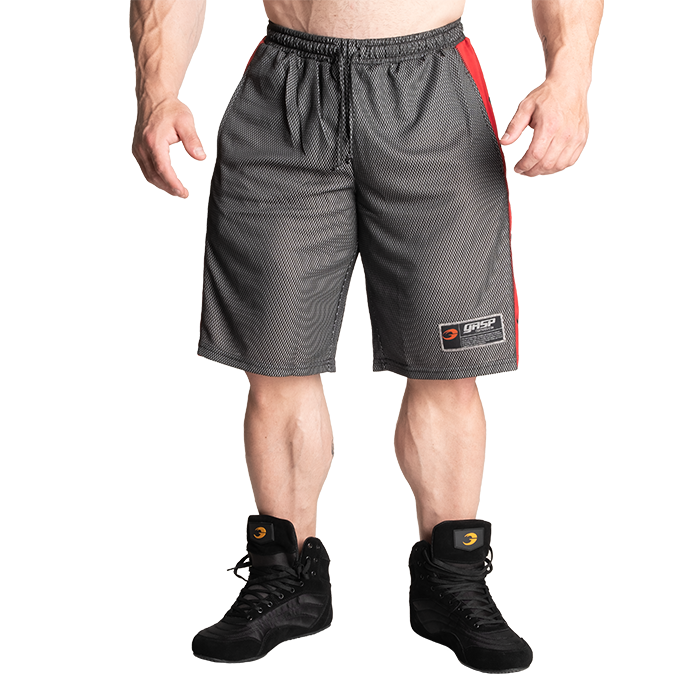 No1 Mesh Shorts, Black/Red