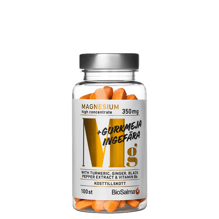 Magnesium 350 mg + Gurkmeja Ingefära 100 tabletter
